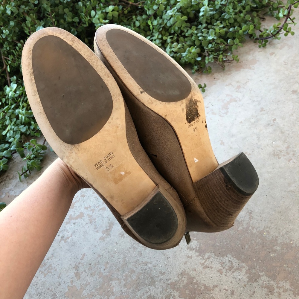 Aquatalia Freida Tan Leather Laser Cut Ankle Boots - Picture 5 of 5